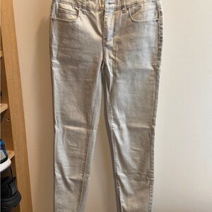 White House Black Market Metallic Silver Skinny Jeans